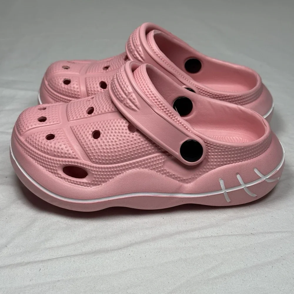 Kids Pink Clogs Size 8 Toddler Slip‎ On Sandals Charms Lightweight Shoes